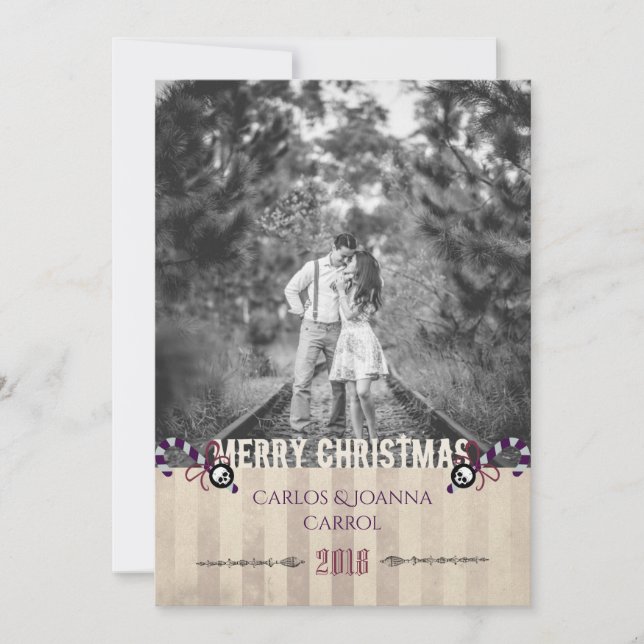 Carte photo de Sucre de canne de Noël gothique (Devant)
