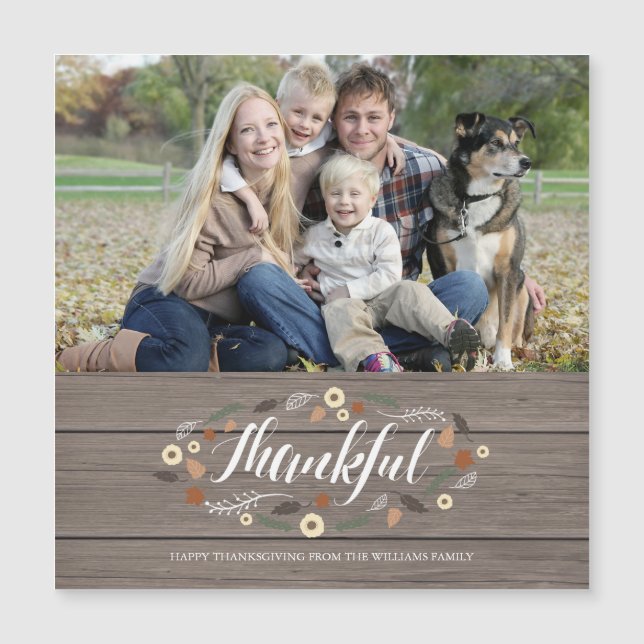 Carte photo de Thanksgiving magnétique (Devant)