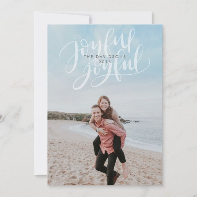 Carte photo de vacances avec couverture joyeux (Devant)