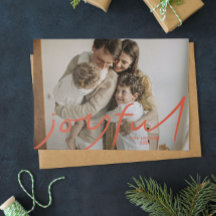 Carte photo de vacances Big Joy - rouge