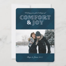 Carte photo de vacances de confort et de joie