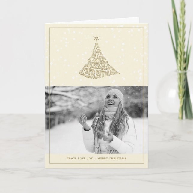 Carte photo de vacances de Joyeux Noël de paix (Devant)