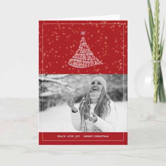 Carte photo de vacances de Joyeux Noël de paix (Devant)