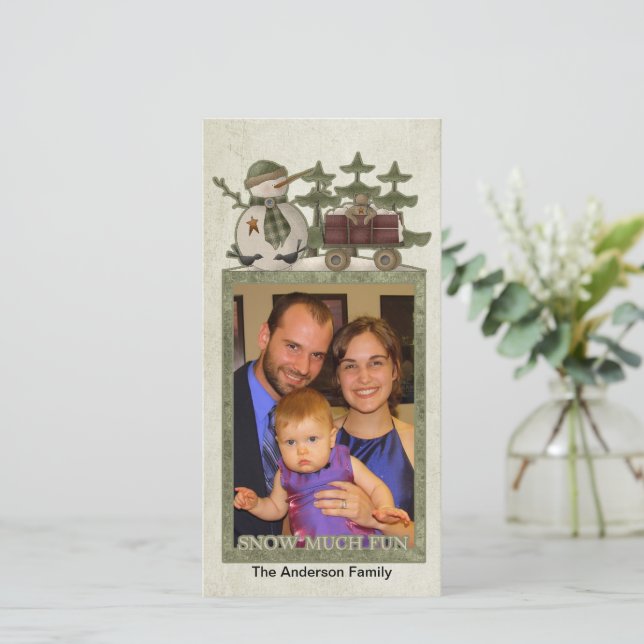 Carte photo de vacances de neige (Debout devant)