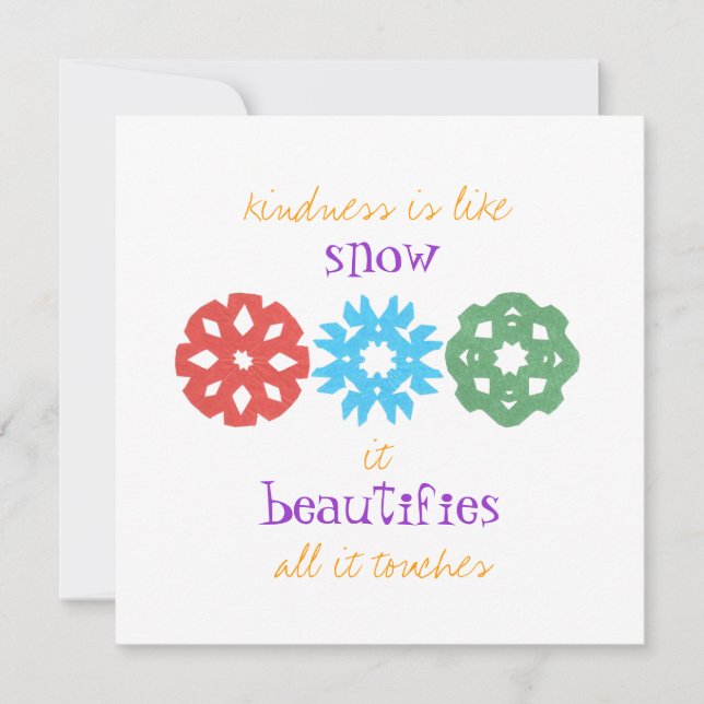 carte photo de vacances "Kindness is Like Snow" (Devant)
