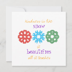 carte photo de vacances "Kindness is Like Snow"