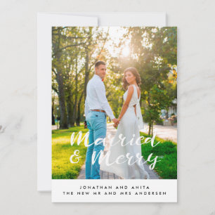 Carte photo de vacances Marié et Joyeux Newlywes