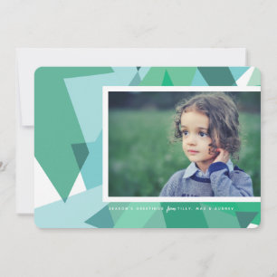 Carte photo de vacances moderne en vert et bleu