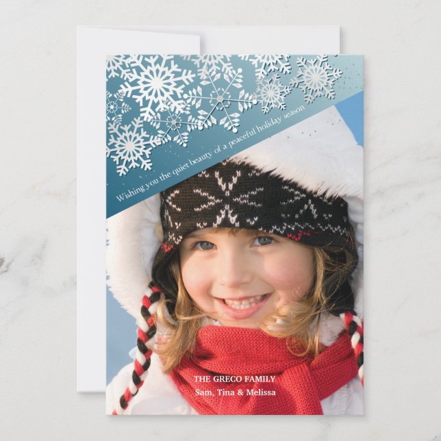 Carte photo de vacances Motif Snowflake (Devant)