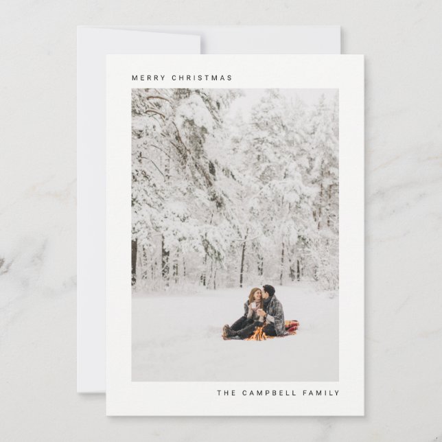 CARTE PHOTO de vacances | Noël minimal moderne (Devant)