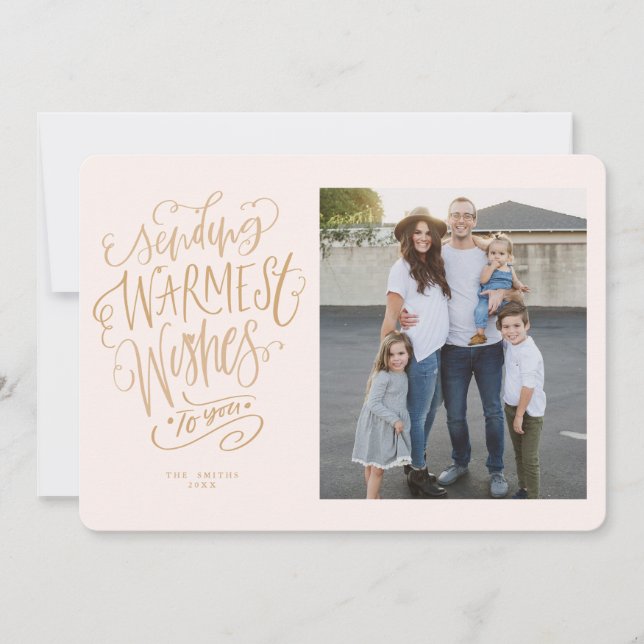 Carte photo de vacances Pink Gold Warmers (Devant)