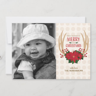 Carte photo de vacances Poinsettia Antlers