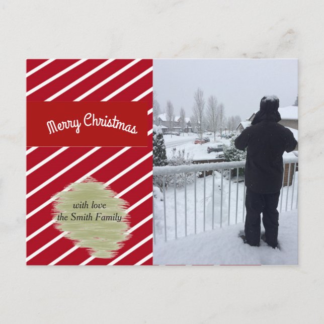 Carte photo de vacances Red and White Stripes (Devant)