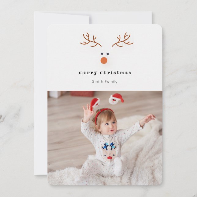 Carte photo de vacances Simple Reindeer (Devant)