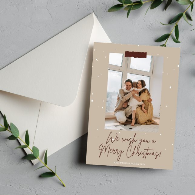Carte photo de voeux Brown pour la famille de Noël (Créateur téléchargé)