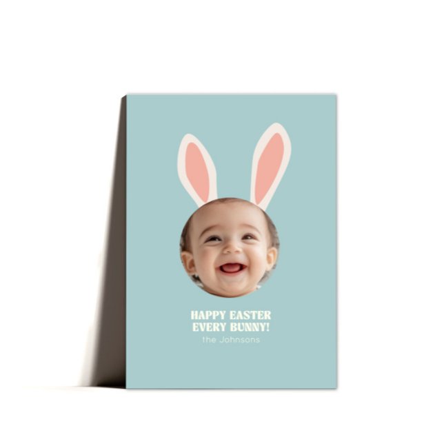 Carte photo de voeux de Pâques de Bunny mignonne (Créateur téléchargé)