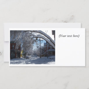 Carte photo de voie neigeuse