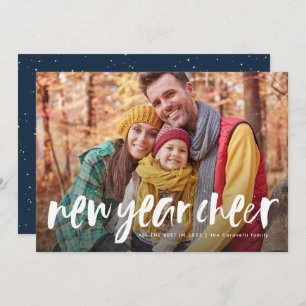 Carte photo d'écriture amusant du Nouvel An