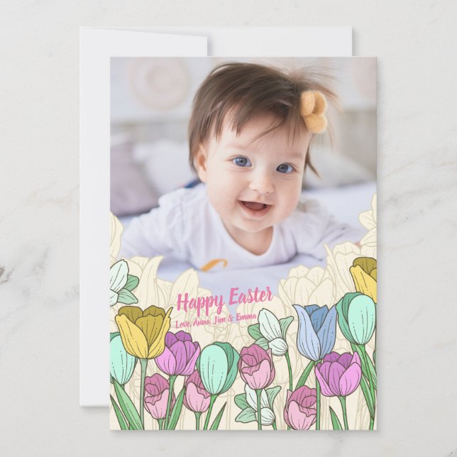 Carte photo des fleurs de printemps (Devant)