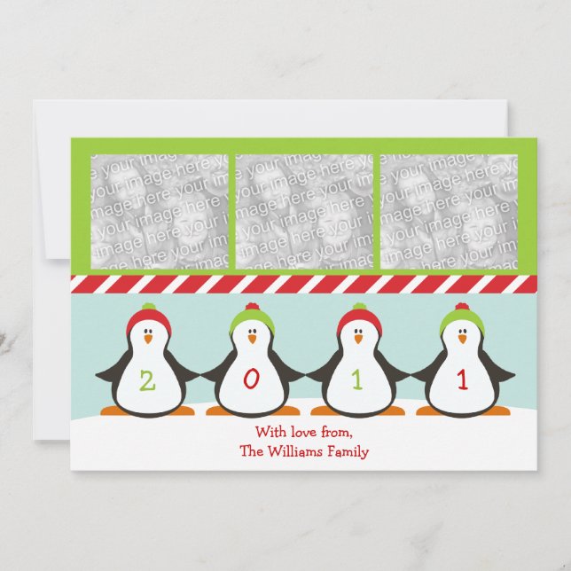 Carte photo des pingouins de vacances (Devant)