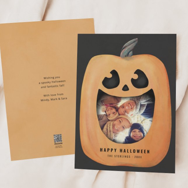 Carte photo d'Halloween avec Citrouille Jack-o'-la (Créateur téléchargé)