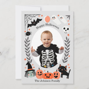 Carte photo d'Halloween pour petits enfants