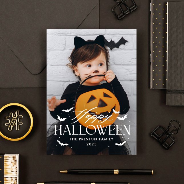 Carte photo d'Halloween superposé à la batterie (Créateur téléchargé)