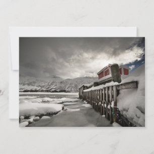 Carte photo d'hiver norvégien