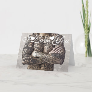 Carte Photo d'image de tatouage corporel masculin Je t'a
