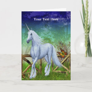 Carte photo d'Imaginaire de la licorne blanche