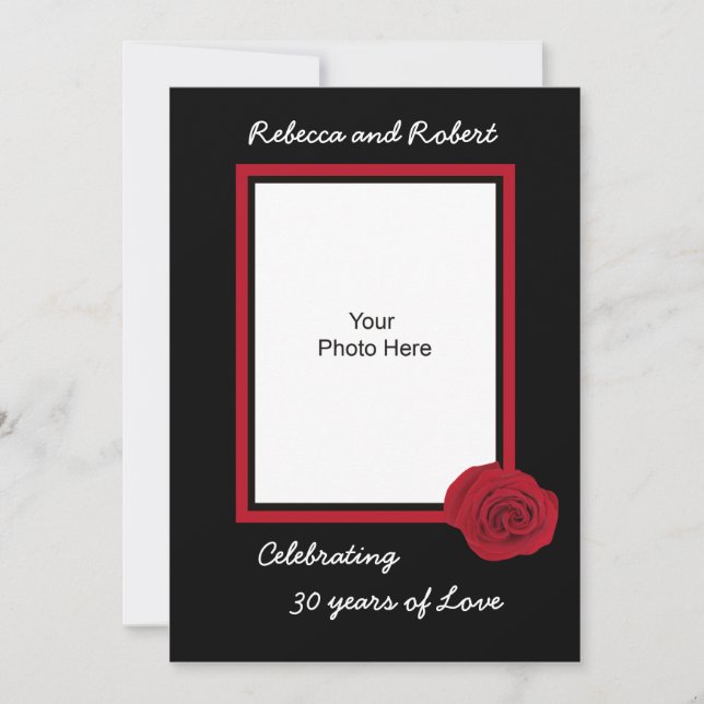 Carte photo d'invitation pour 30 ans de mariage (Devant)