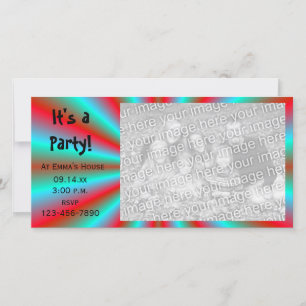 Carte photo d'invitation Red and Blue Star Party