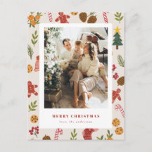Carte photo d'objets de Noël et d'articles saisonn