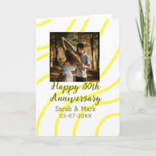 Carte Photo doré jaune 30e anniversaire de mariage nom 