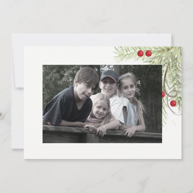 Carte photo double face Holly Sprig (Devant)