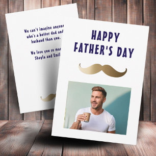Carte Photo drôle avec une moustache simple pour la fête