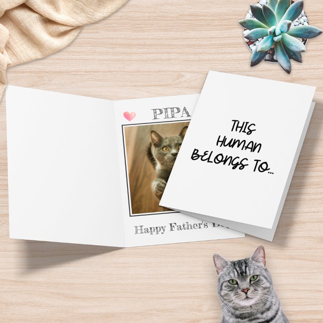 Carte Photo Drôle Du Chat Cet Homme Appartient À (Créateur téléchargé)