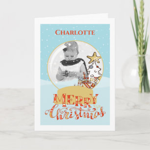 Carte photo du Globe des neiges de l'arbre de Noël