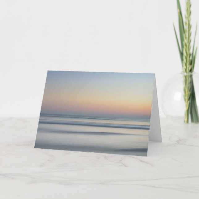 Carte Photo du lever de soleil de l'océan blanc (Devant)
