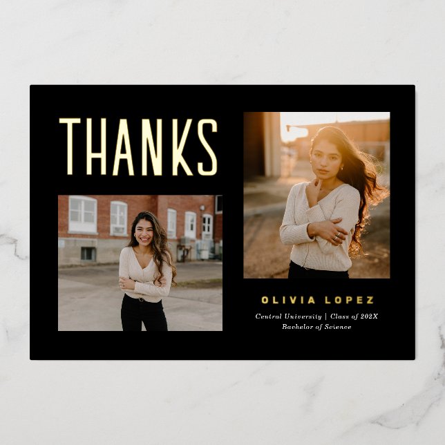 Carte photo du Merci de  de graduation (Recto)