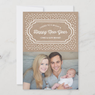 Carte photo du Nouvel An brillant et heureux