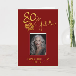 Carte Photo élégant 80 et fabuleux Twig 80e anniversaire