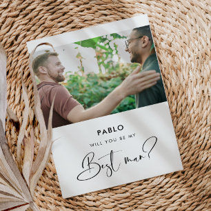 Carte photo élégante moderne Veux-tu être mon témo