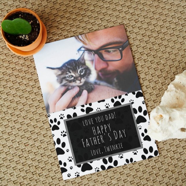 carte photo Empreinte de patte Fête des pères de c (Créateur téléchargé)