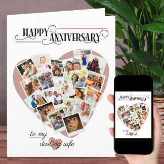 Carte Photo en forme de coeur Montage Big Mariage Annive