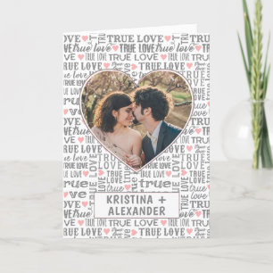 Carte Photo en forme de coeur Véritable Valentin d'amour