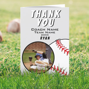 Carte photo entraîneur du Merci gris de baseball