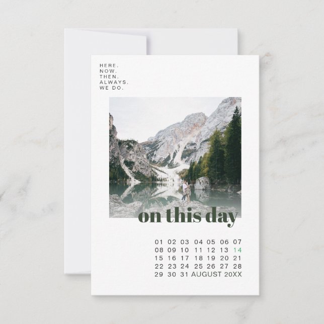 Carte Photo et calendrier | Typographie simple Enregistr (Devant)