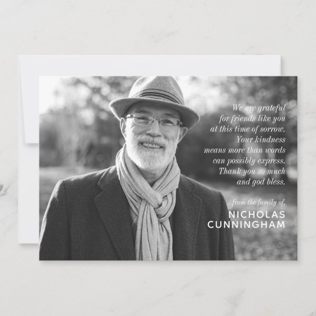 Carte Photo et message personnalisés et élégants de Memo (Devant)
