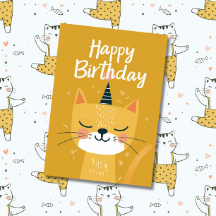 Carte Photo et nom personnalisés Illustration de chat